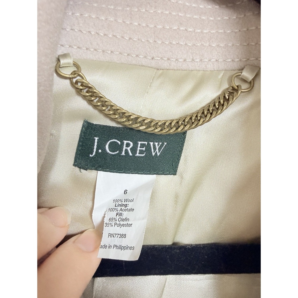 J.Crew Wool Peacoat Jacket Womens 6 Ivory Double Breasted Thinsulate NWT - Picture 8 of 16